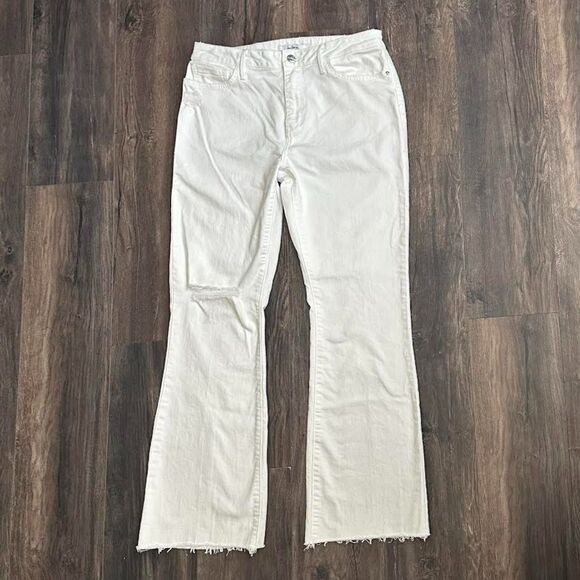 NWT Sam Edelman Jeans Stiletto Bootcut High Rise White Denim Pants Women's 14/32 - Picture 2 of 11